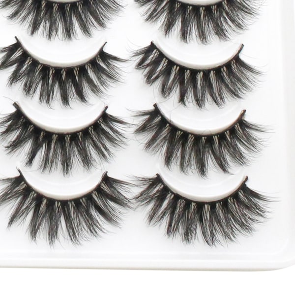 Lösögonfransar Faux 3D-fransar Naturligt utseende Fluffiga Cat-Eye Wispy-fransar Återanvändbart paket 4 blandad stil 20 par Style 206