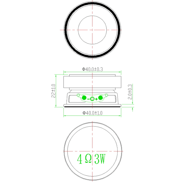 Ersättnings 40 mm 1,5 tum extern magnetisk högtalare Mångsidig 40 mm 3W metallhögtalare uppgraderar din bärbara enhet 2