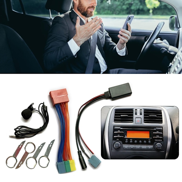 Bil 20-pinners ledningsnett Bluetooth-kompatibel Aux-inngangskabeladapter ledningsnett