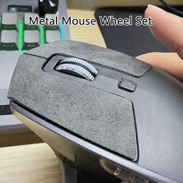 Ergonomiskt metallscrollhjul för 2S trådlös musrulle Black