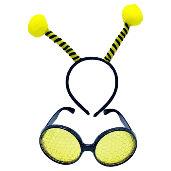 Cartoon Bee Shape Hair Hoop& Funny Sunglasses Halloween Rave Party Headwear 1