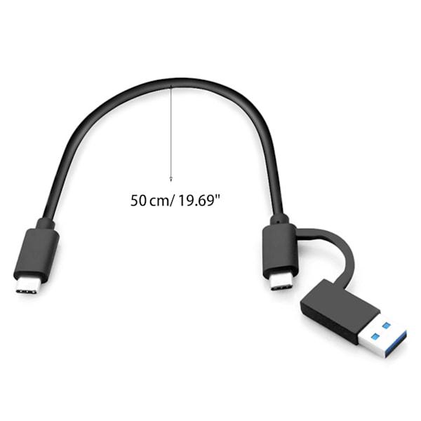 USB till USB C-kabel 2 i 1 USB3.0 USB A/C till C Snabbladdningskabel USB Typ C till Typ C Laddningssladd 10 Gbps Data Sync