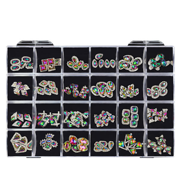 AB Nagel Kristall Strass, 3D Nagel Diamanter Glas Metall Naglar Ädelstenar Smycken Stenar för DIY Hantverk Nagelkonst Dekorationer