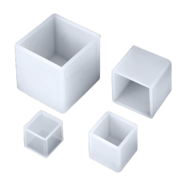 4st/ set Kub Kristall Form Fyrkantig silikonform Mould Hänggjutning UV Epoxiform DIY Form Form