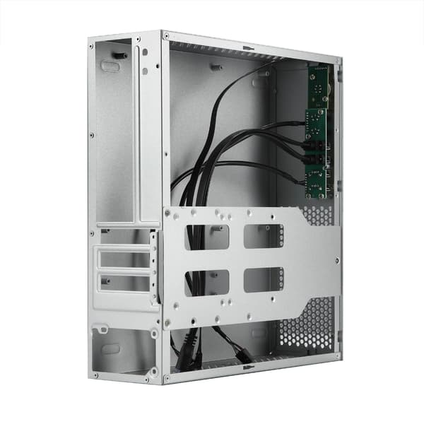 A10 Mini PC-chassi MATX-chassi HTPC PC-fodral Stödjer 2.5 3.5 Solid Disk silver