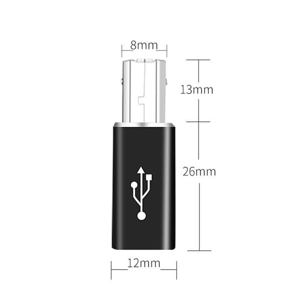 Fyrkantig typ C till USB konvertering för pianotelefon Tablet Elektronisk skrivare MIDI-adapter honan Silver Straight