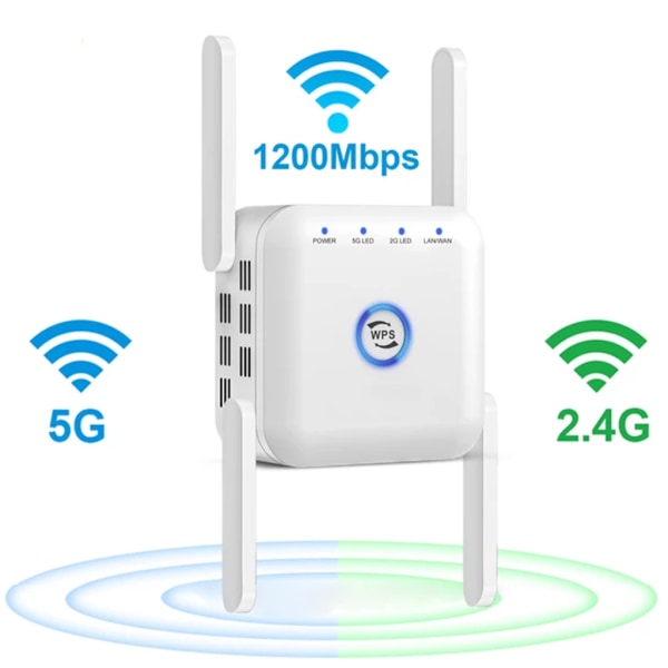 5G Wifi-signalförstärkare Long Range Wifi Repeater Wi-Fi Network Extender 1200Mb 5Ghz trådlös wi-fi-booster Black US
