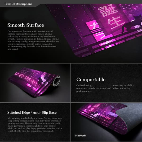 Musematte Datamaskin Laptop Anime Tastatur Musematte Stor Musematte Tastatur null - Pattern 1 Pattern 1