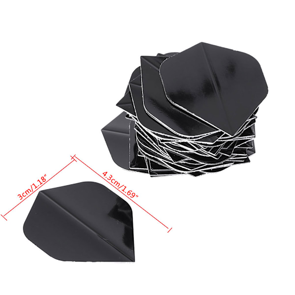 50 st högkvalitativ Pure Color Dart Wing Tail Professional Pet Dart Flight Fin Black