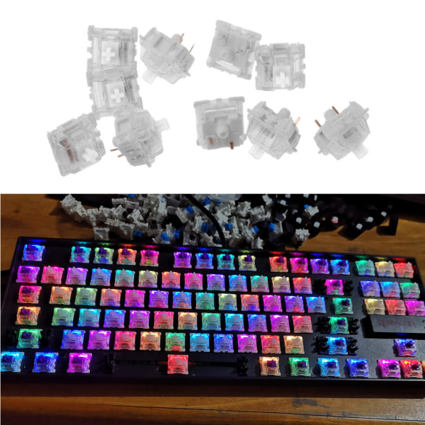 Gateron Switchar Mx Keyboard Switch 3pin SMD LED Underglow för MX Mechanical Keyboards Transparent cover