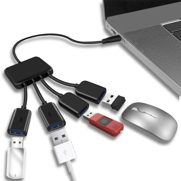 4 i 1 Typ C HUB hane till hona USB 2.0 Adapter Kabel Typ C splitter för smartphones Dator Tablet Bärbar PC