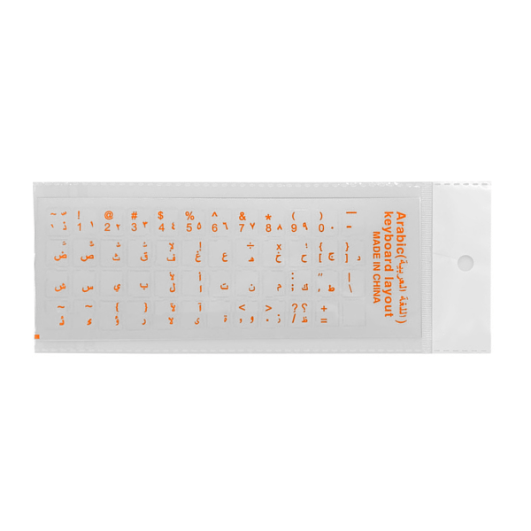 Arabiska tangentbordsklistermärken Matt PVC-tangentbordsklistermärke Bokstäver Transparent för PC Dator Laptop Notebook Desktop Tangentbord Orange