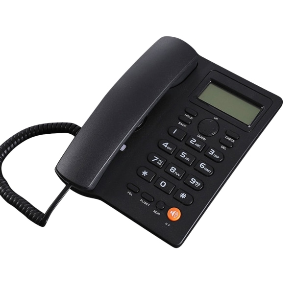 Uppringare Display Telefon Handsfree samtal Fast telefon med sladd Fast telefon för hemmakontor Hotell KX-T2025 Black