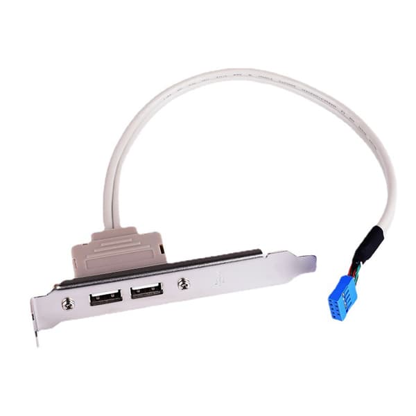 USB 2.0 hunn bakpanel til hovedkort 9-pinners header-kontaktkabeladapter