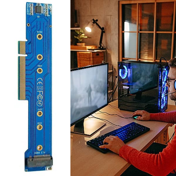 PCIe 3.0/4.0 x8 Adapterkort til 2 NVMe M.2 NGFF SSD Utvidelses Split Converter