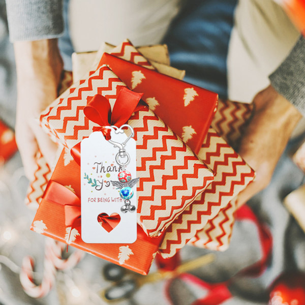 Tack Taggar Skyddsängel Nyckelringar Garnväska 24 Set DIY Ornament