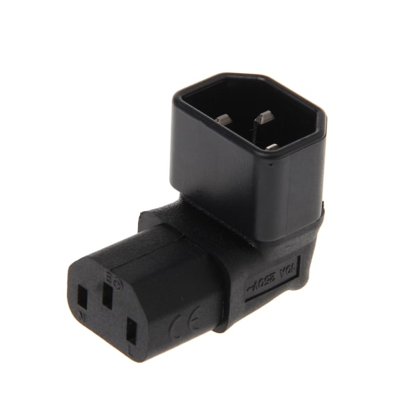 IEC 320 C14 hane till C13 hona 3-stifts UPP Vinklad AC Power Plug Converter Adapter