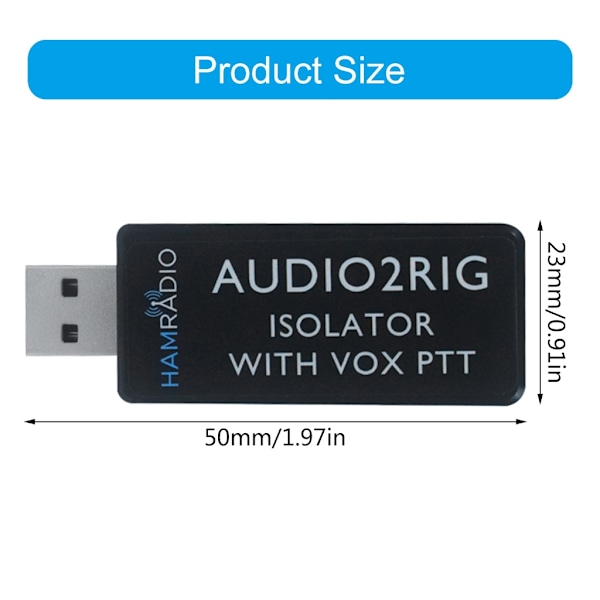 AUDIO2RIG ISOLATOR Lydkort USB Lydadapter for PC-er og Bærbare Datamaskiner Forbedrer