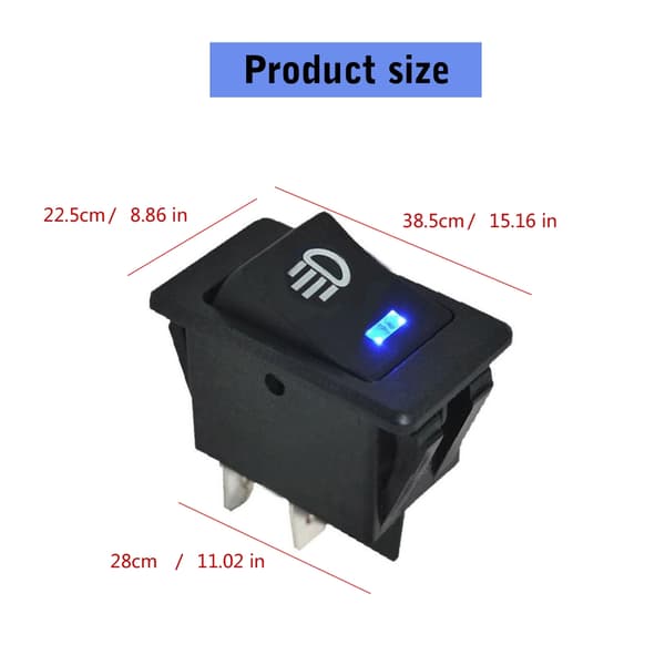 Universal 12V Tåkelys LED 4-Pin Vippebryter Kontrollknapp for Bil Båt