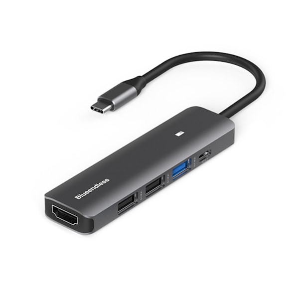 Blueendless Type-C Hub USB3.0 2.0 HDMI-kompatibel PD SD TF Adapter USB-splitter för bärbar dator Dockningsstation Legeringsdocka