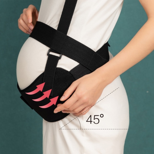 Magband för gravida kvinnor Gravidbälte Andas bukbindare Ryggstöd under alla stadier av graviditeten Black XL