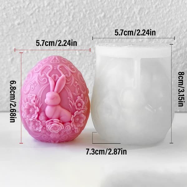 Robust Kanin Egg Silikonform For DIY Påske Duftlys Og Gaver