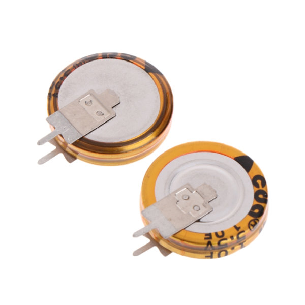 2 st Universal 5.5 V 1.0F Superkondensator V-Typ Knapp för Smart 5mm Kapacitans