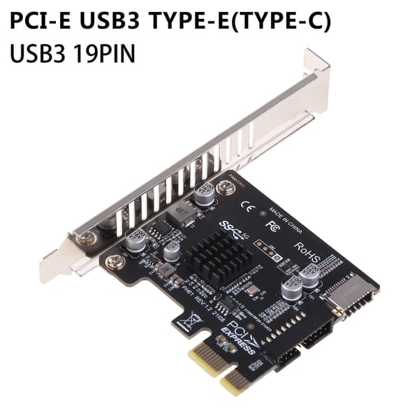 PCI-E–USB3 Type-E -etupaneelin Type-C 19P -laajennuskortti PCI-E X1–X16-väylään
