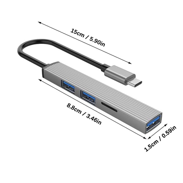 USB Typ C Hubbar Multifunktionell Adapter Kortläsare för Dataöverföring