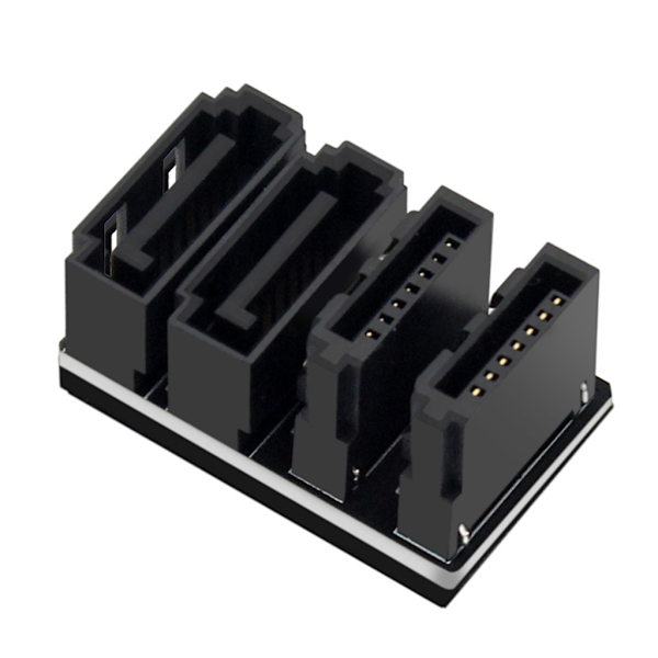 90/180 graders vinklad dubbeldäck SATA 6GB 7-stift hona till 7 stift hane-adapter för stationära datorer moderkort moderkort null - B