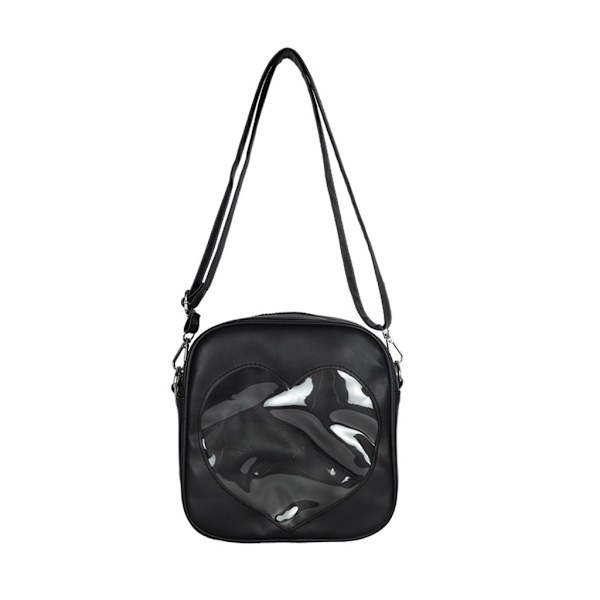 Dam JK Hjärta Axelväska Flicka Söt Sling Bag Japansk Stil Messenger Bag Transparent Crossbody Väska Chic-Uniform Väska