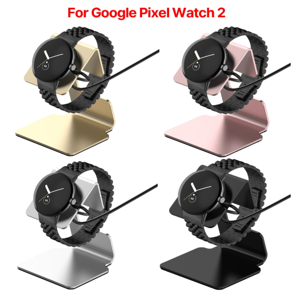 Aluminiumladdare power kompatibel för Pixel Watch 2 Laddningsvagga Dockstationsfäste Stativ Smartwatch-hållare Gold