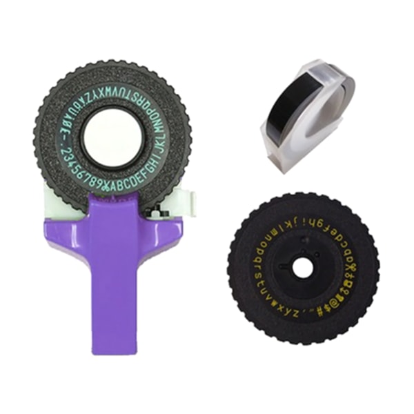for Motex E101 Etikettskriver +2 hjul Håndstempling Utskrift for dymo 3D Preging Manuell Tapeskriver Bokstaver Mac