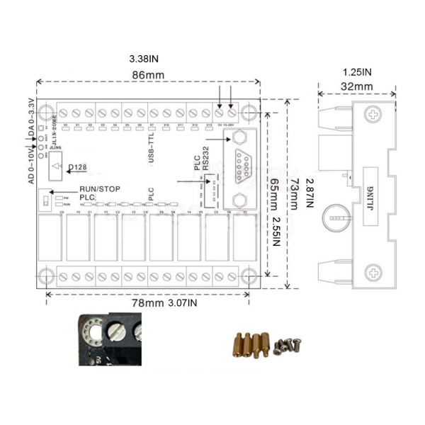 DC24V reläfördröjningsmodul FX1N-20MR Programmerbar relämodul, PLC industristyrkort med för skal för motor With shell