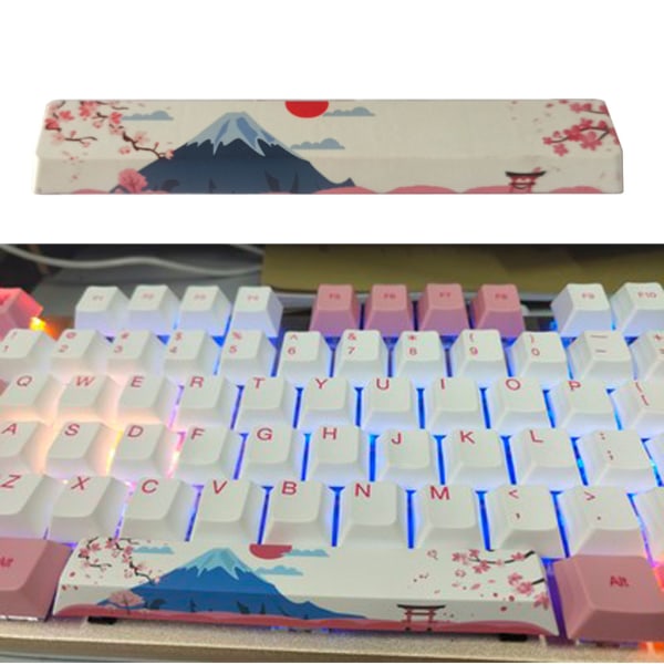 6.25U PBT mellanslagstangentbord Keycap Dye Sublimation för Key Cap Kompatibel för Gaming Mekaniskt tangentbord (Fuji)