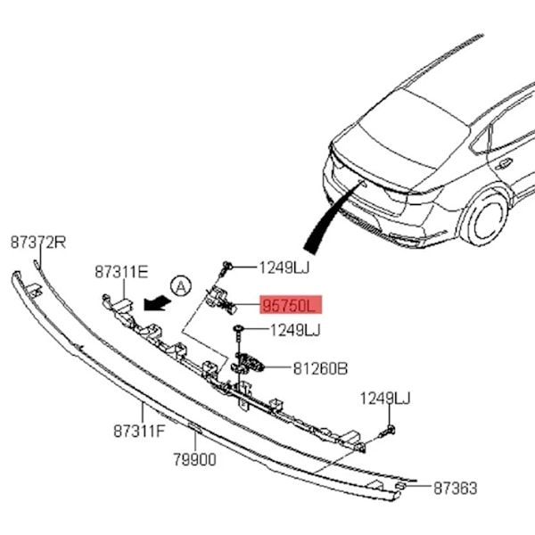 Parkeringshjälp Backkamera Undvik Olyckor för Cadenza 95760-F6500 95760F6500