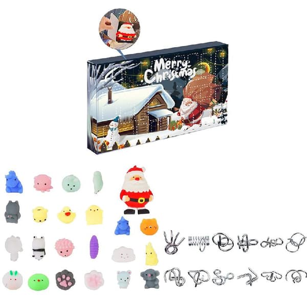 Jul Adventskalender Leksak Presentförpackning Julleksaker för barn närvarande null - B