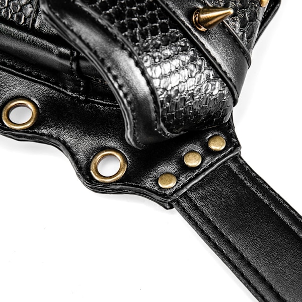 Steampunk Handväska Axelväska Myntbörs Dödskalle Ficka Nitar Motorcykel Benväska