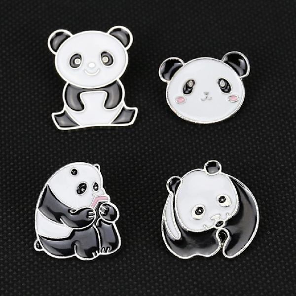 Jul Brosch Pin Legering Tecknad Panda Märken Brosch Pins Smycken för Kläder Väskor Hatt Tillbehör DIY Hantverk Material