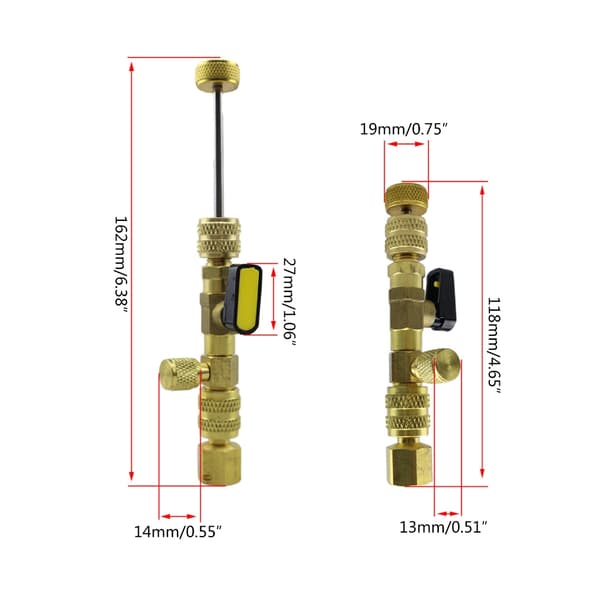 Hex Bit Adapter til HVAC Udstyrs Reparationsventiler Kerner HVAC Service Nøgle