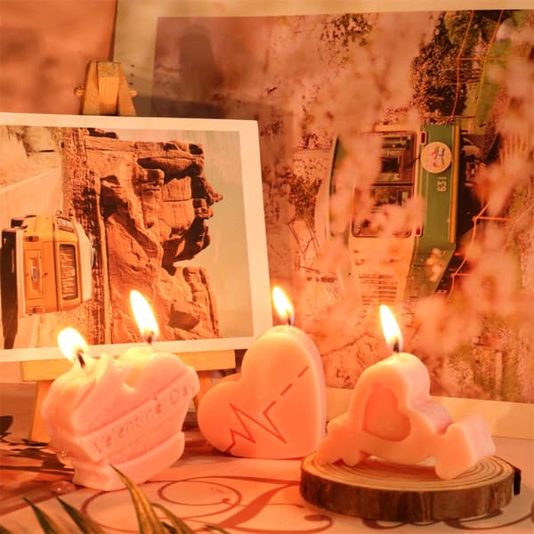 Valentins Hjerte Silikoneform Duftlysform DIY Bordpyntform D