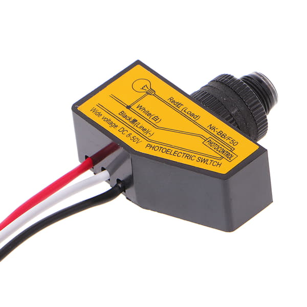 Automatisk ljuskontrollsensor DC12V 24V 36V 48V Dusk to Dawn Photocell Switch