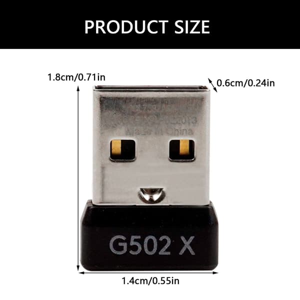 Effektiv USB-dongle for G502 X / G502 X PlusLightspeed-mus, jevn drift