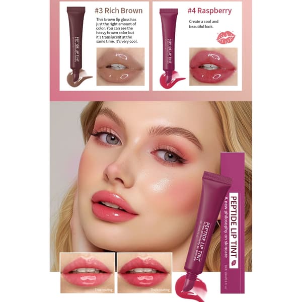 4 stk. Fugtgivende Lip Gloss Sæt Peptid Lip Tints Sæt til Daglig Makeup