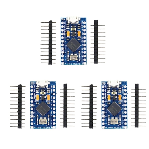 3 stk. ATmega32U4 5V 16MHz Microed USB Utviklingskort For Robotikk