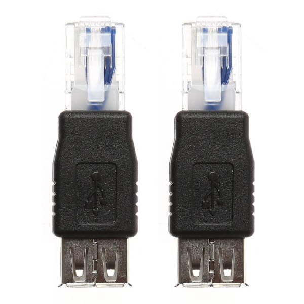 2st USB Typ A Hona Till Ethernet Internet RJ45 Hane Connector Converter Adapte