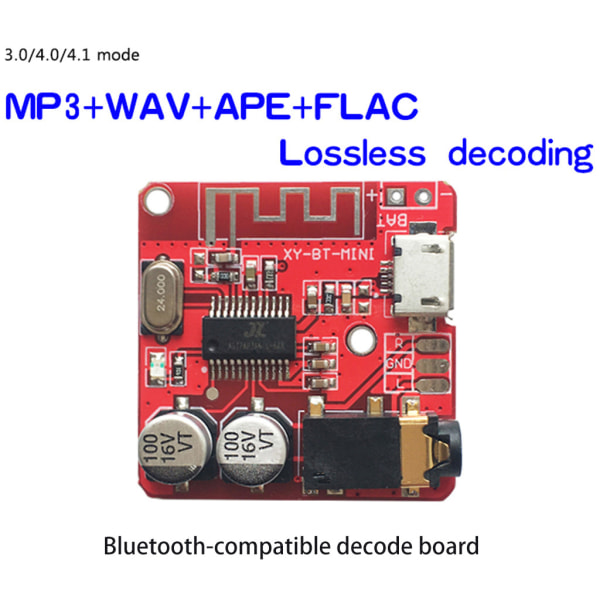 3,7-5V MP3 Bluetooth-kompatibel förlustfri dekoderkort bilsterohögtalare
