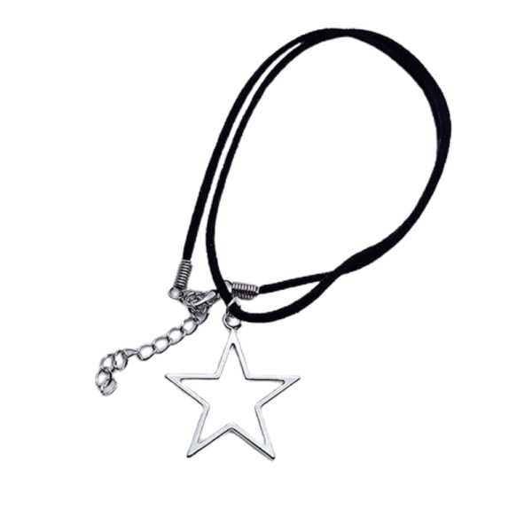 Enkelt ihåligt stjärnhänge halsband mode krage halsband nyckelben kedja justerbar rep Choker uttalande smycken