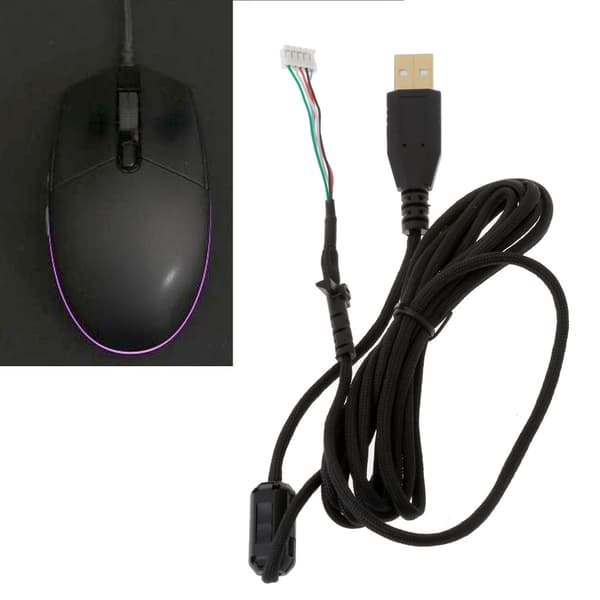 Holdbar nylonflettet USB-musekabeludskiftningsledning til G102