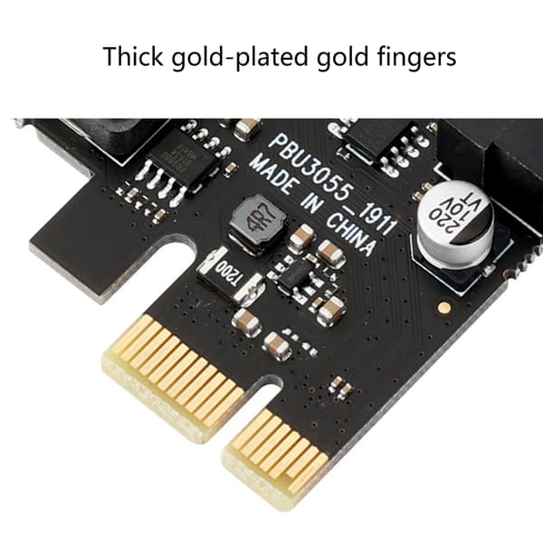 PCI-E til USB 3.0 2-Port Udvidelseskort PCI til Express Add in Card Intern USB
